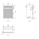 OTTI ENSUITE FLUTED 400MM SPACE SAVING SINGLE BOWL WALL HUNG VANITY WITH CERAMIC TOP