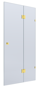 BELLA VISTA VALENTINA FRAMELESS PIVOT FRONT ONLY SHOWER SCREEN SHINY GOLD