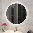 750mm Round 3 Color Lighting Acrylic LED Mirror Touch Sensor Switch Defogger Pad Wall Mounted - Lighting on the rim