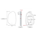 AULIC TARCOOLA ASYMMETRICAL FRAMELESS LED MIRROR 3 COLOUR LIGHTS 550X900MM