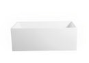 POSEIDON THEO BACK TO WALL BATH NON OVERFLOW GLOSS WHITE (AVAILABLE IN 1000MM, 1200MM, 1300MM, 1400MM, 1500MM AND 1700MM)