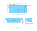 POSEIDON THEO BACK TO WALL BATHTUB MATTE WHITE (AVAILABLE IN 1500MM AND 1700MM)