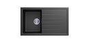 860 x 500 x 205mm Carysil Vivaldi D100 Single Bowl With Drainer Board Granite Kitchen Sink Top/Flush/Under Mount