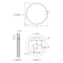 AULIC WINDSOR LED MIRROR GUN METAL 3 COLOUR LIGHTS 700MM