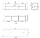 OTTI BONDI MATTE WHITE FLUTED 1800MM CURVE DOUBLE BOWL WALL HUNG VANITY