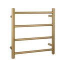 Brushed Yellow Gold Round Electric Heated Towel Rack 4 Bars