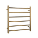 Brushed Gun Metal Grey Round Electric Heated Towel Rack 6 Bars