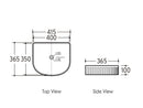 OTTI ARCHIE CERAMIC ABOVE COUNTER BASIN MATTE WHITE 415MM