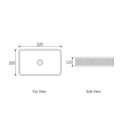 OTTI HUDSON SQUARE ABOVE COUNTER CONCRETE WHITE BASIN 520MM