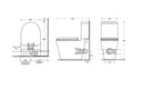 JOHNSON SUISSE SPACE SOLUTION SKEW TRAP CLOSE-COUPLED COMMERCIAL TOILET GLOSS WHITE