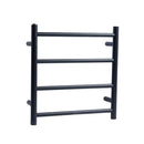 Round Matte Black Electric Heated Towel Rack 4 Bars