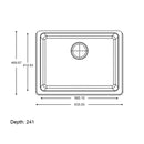 White Granite Quartz Stone Undermount Kitchen Sink Single Bowl 635*470*241mm