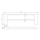 AU Series Brushed Nickel Double Towel Rail 800mm