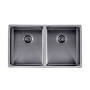 770*450*215mm Gun Metal Grey Hand-made Double Bowl Kitchen Sink