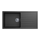 1000 x 500 x 220mm Carysil Vivaldi D100L Single Bowl With Drainer Board Granite Kitchen Sink Top/Flush/Under Mount