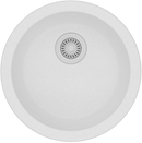 White Granite Quartz Stone Kitchen/Laundry Sink Round Single Bowl Top/Under Mount 460mm