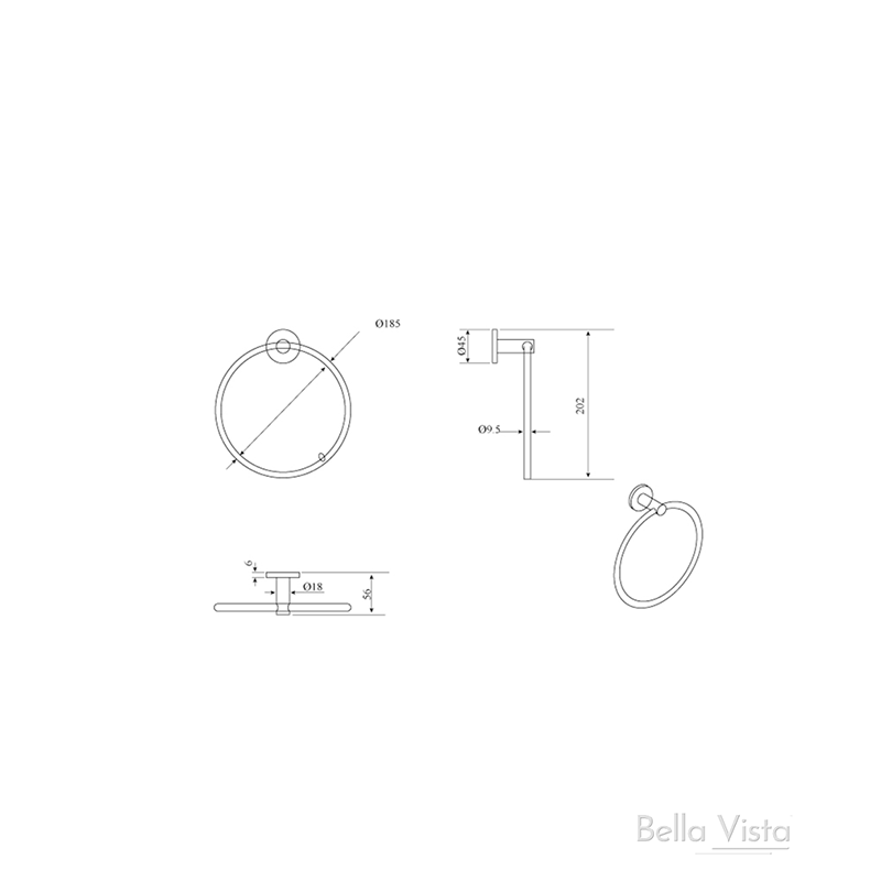 Bella Vista Mica Dusk Bronze Hand Towel Ring
