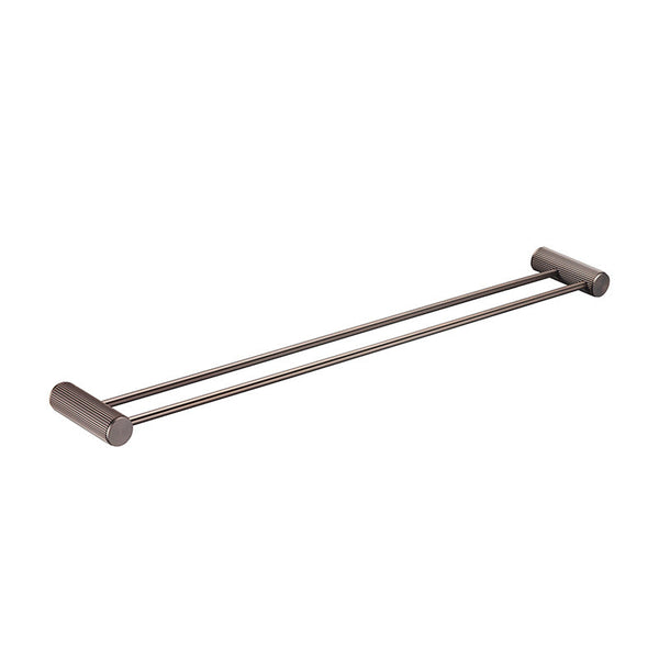 Bella Vista Mica Dusk Bronze Fluted Double Towel Rail - 800mm