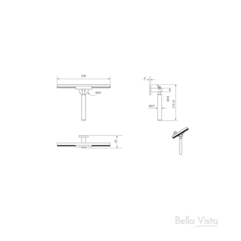 Bella Vista Mica Dusk Bronze Glass Squeegee