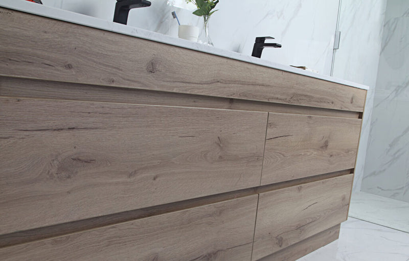 Aulic Max Timber Look Free Standing Vanity 1500mm Double Bowls