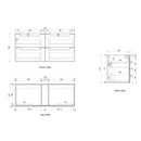 AULIC LOVINA TIER HARVEST OAK 1200MM SINGLE BOWL WALL HUNG VANITY