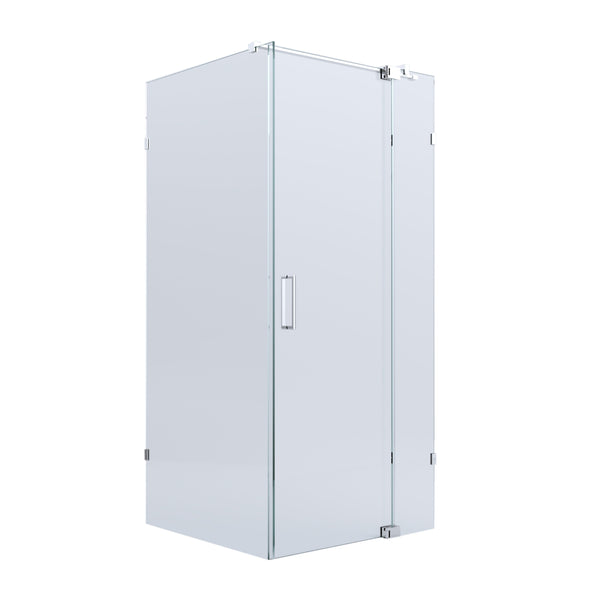 BELLA VISTA KENDRA FRAMELESS OVERLAPPED FRONT AND RETURN PANEL SHOWER SCREEN CHROME