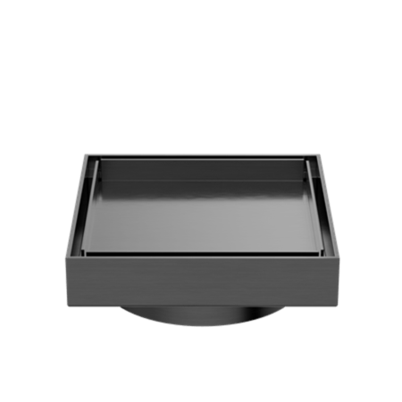NERO 130MM Square Tile Insert Floor Waste 80/100mm Outlet