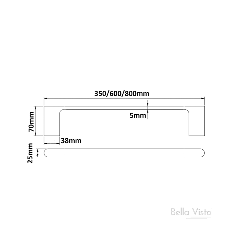 Bella Vista Beki / Supra Gun Metal Single Towel Rail - 800mm