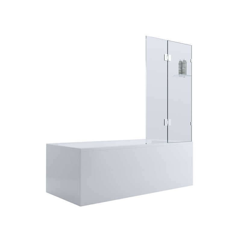 BELLA VISTA FRAMELESS FIXED AND SWING PANEL BATH SHOWER SCREEN CHROME