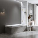 BELLA VISTA FRAMELESS FIXED AND SWING PANEL BATH SHOWER SCREEN FRENCH GOLD