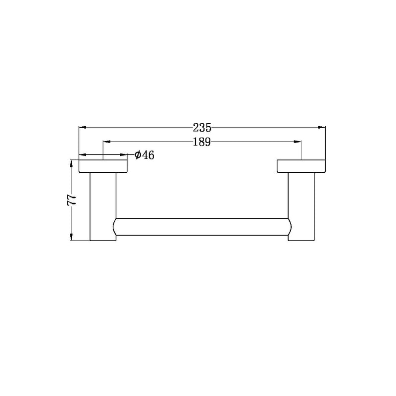 NERO MECCA NON-HEATED HAND TOWEL RAIL 230MM BRUSHED BRONZE