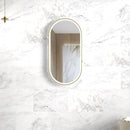 OTTI NOOSA FRAMED OVAL LED MIRROR 3 COLOUR LIGHTS BRUSHED GOLD 450X900MM