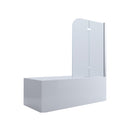 BELLA VISTA FRAMELESS DOUBLE SWINGING BATH SHOWER SCREEN CHROME