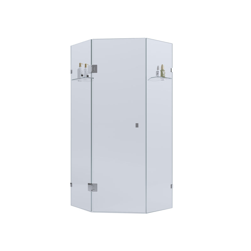 BELLA VISTA FRAMELESS DIAMOND CORNER SHOWER SCREEN CHROME