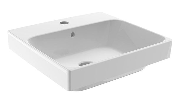 JOHNSON SUISSE GEMELLI RECTANGLE SEMI-INSET BASINS WHITE 450MM