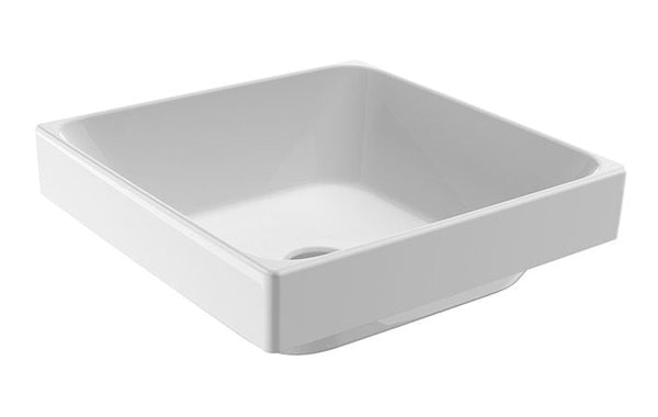 JOHNSON SUISSE GEMELLI SQUARE SEMI-INSET BASINS WHITE 400MM