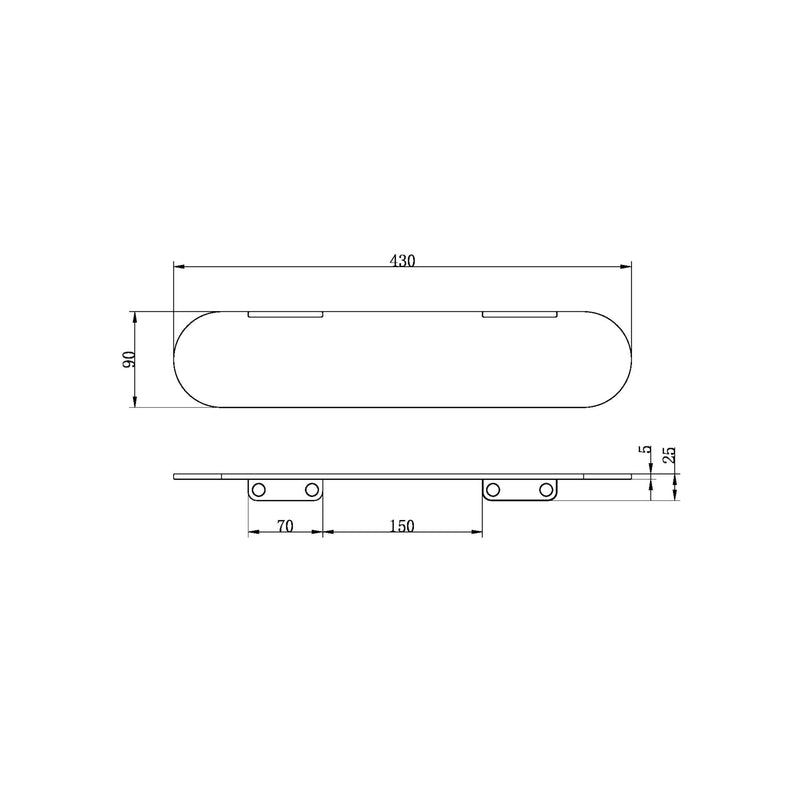 NERO ZEN METAL SHOWER SHELF 430MM BRUSHED BRONZE
