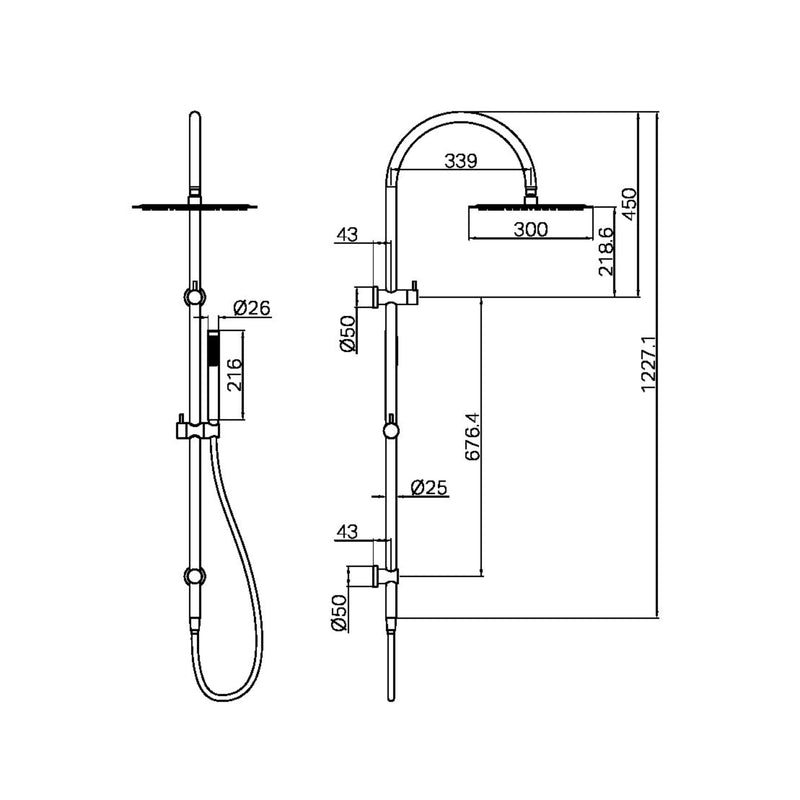 NERO ZEN TWIN SHOWER GRAPHITE