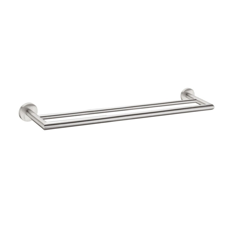 NERO DOLCE DOUBLE TOWEL RAIL BRUSHED NICKEL 700MM