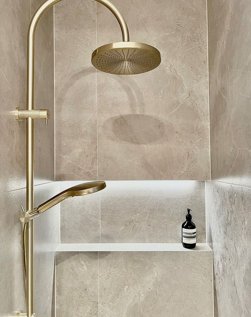 NERO OPAL TWIN SHOWER WITH AIR SHOWER 339MM BRUSHED GOLD