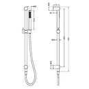 NERO ZEN SHOWER RAIL BRUSHED NICKEL