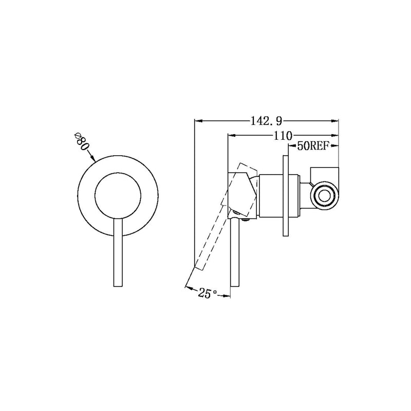 NERO DOLCE SHOWER MIXER BRUSHED NICKEL