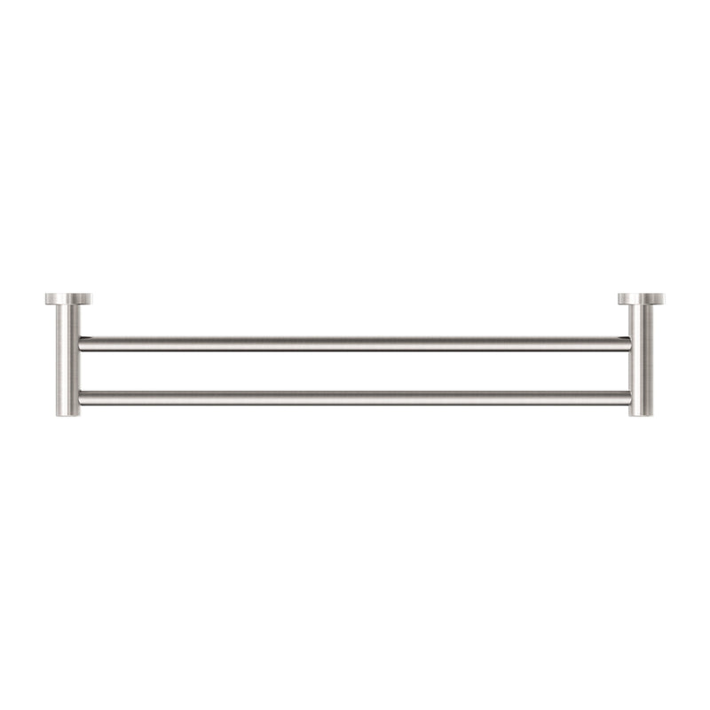 NERO CLASSIC NON-HEATED DOUBLE TOWEL RAIL BRUSHED NICKEL (AVAILABLE IN 600MM AND 800MM)