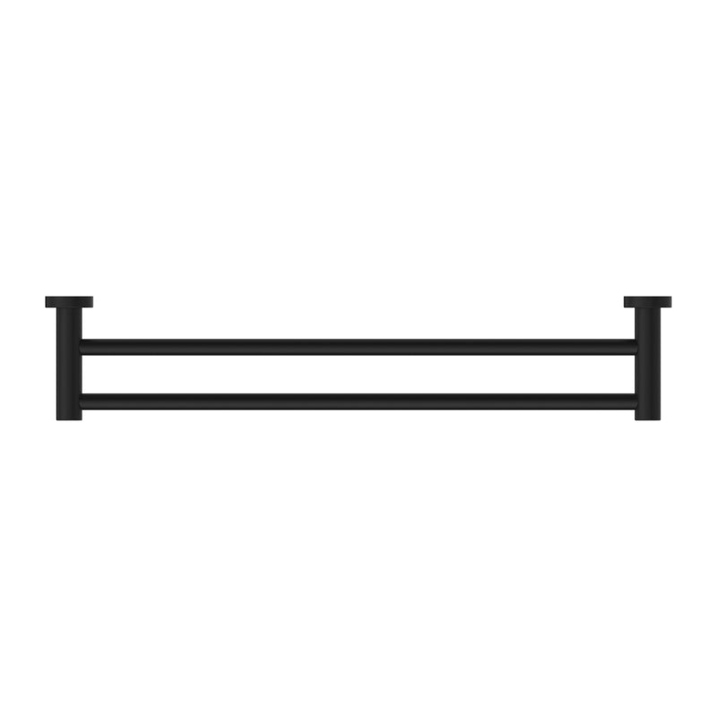 NERO CLASSIC NON-HEATED DOUBLE TOWEL RAIL MATTE BLACK (AVAILABLE IN 600MM AND 800MM)
