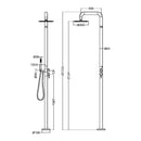 NERO ZEN OUTDOOR FREESTANDING SHOWER COLUMN BRUSHED NICKEL
