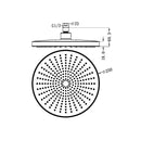NERO OPAL ROUND SHOWER HEAD 250MM BRUSHED GOLD