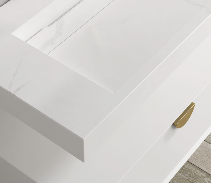 OTTI MOONLIGHT WHITE 1500MM DOUBLE BOWL WALL HUNG CABINET AND BASIN