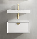 OTTI MOONLIGHT WHITE 600MM SINGLE BOWL WALL HUNG CABINET AND BASIN