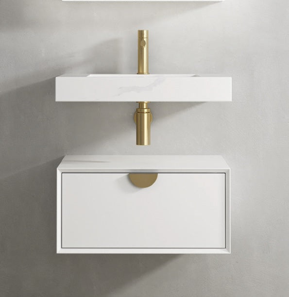 OTTI MOONLIGHT WHITE 600MM SINGLE BOWL WALL HUNG CABINET AND BASIN