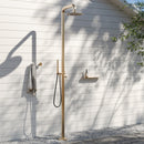 NERO ZEN OUTDOOR FREESTANDING SHOWER COLUMN BRUSHED GOLD